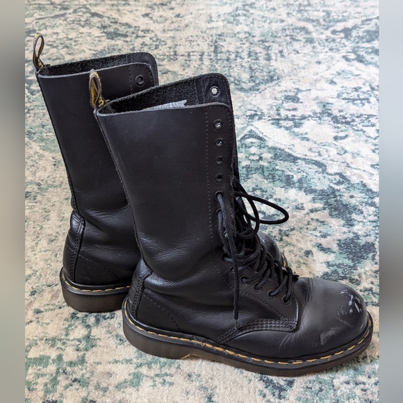 Dr. Martens Black 14 Eye Steel Toe Boot - Picture 2 of 7